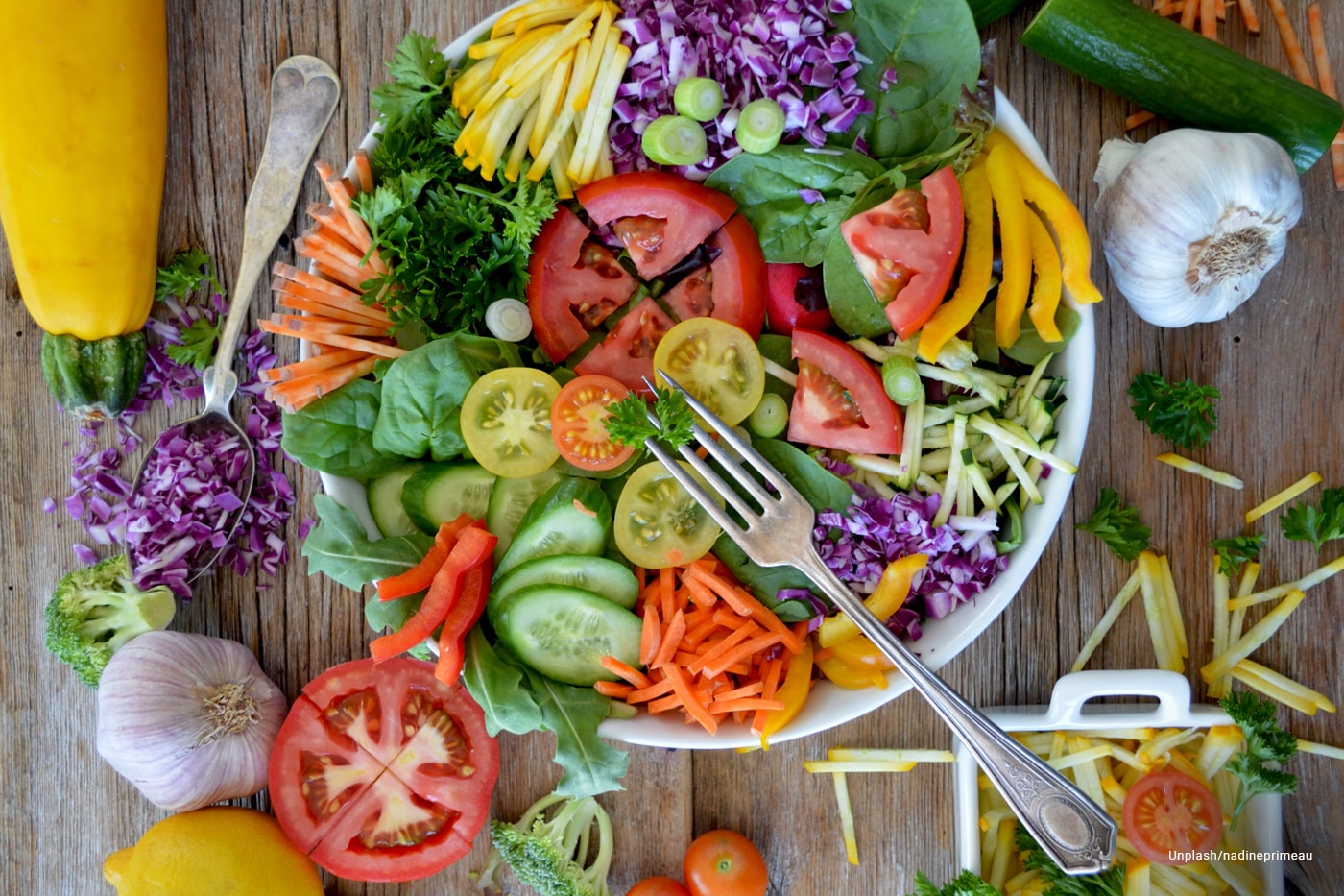 Top view of salad