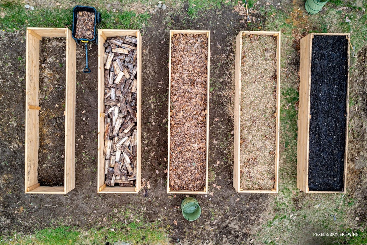 top view of raised bed