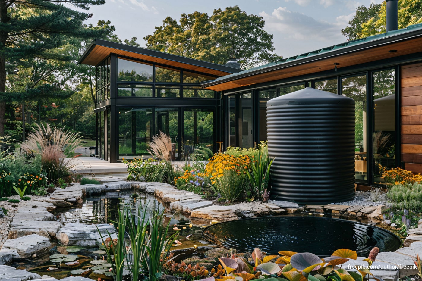 A beautiful modern house and garden