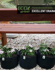 Ecogardener grow bags with flowers