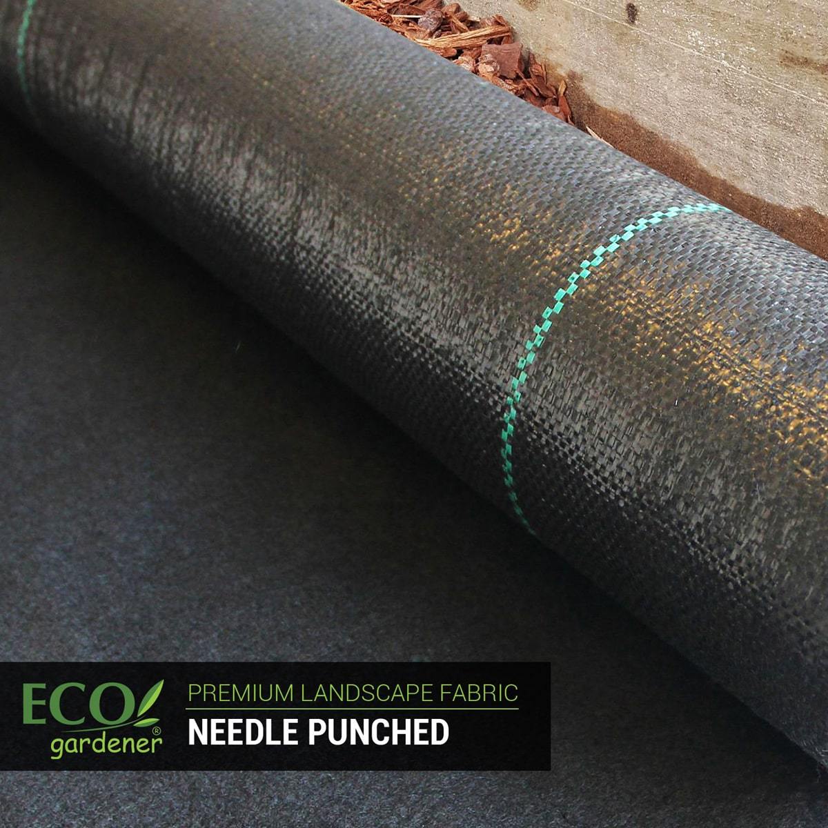 A closeup picture of Ecogardener landscape fabric
