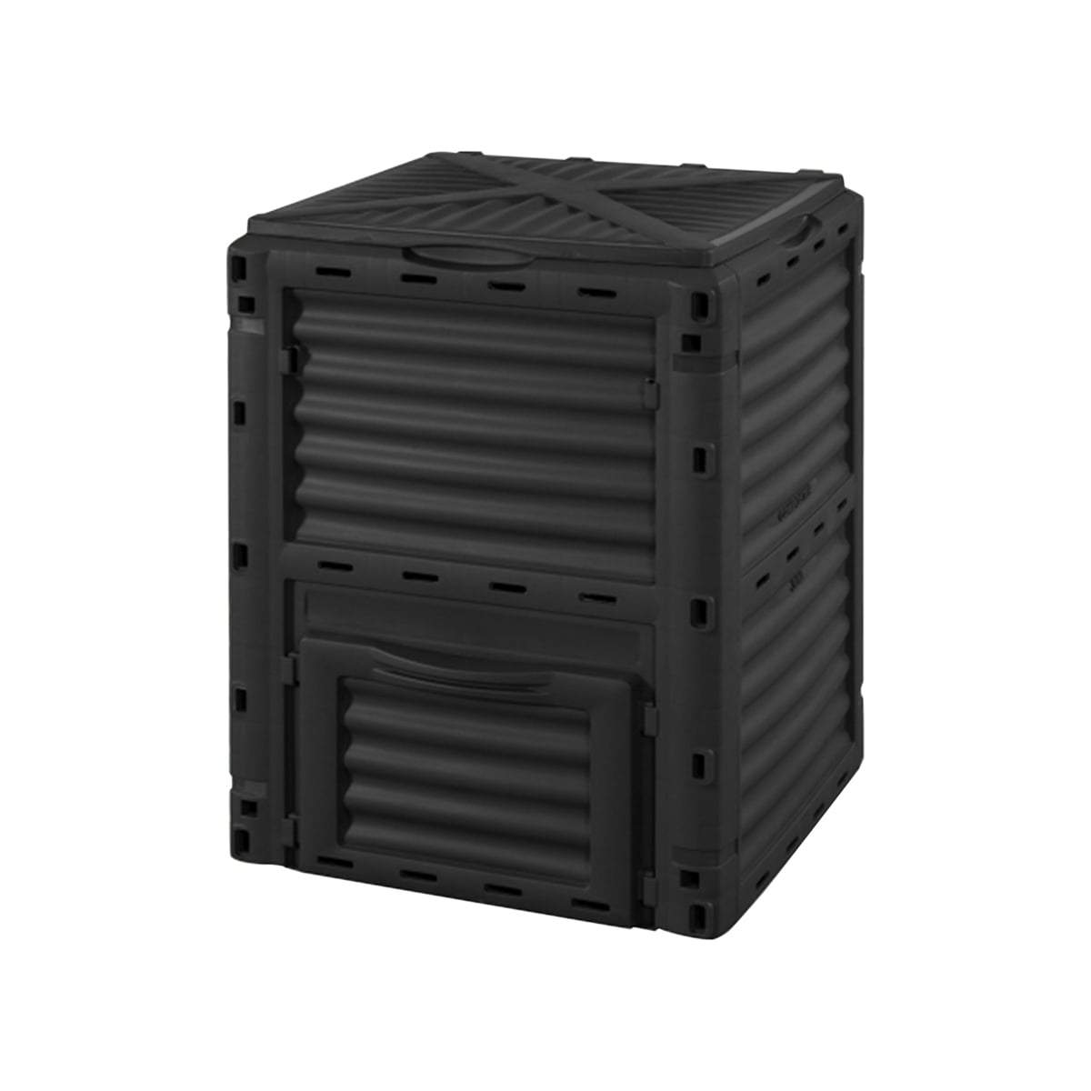 Ecogardener Black Garden Compost Bin Angled View