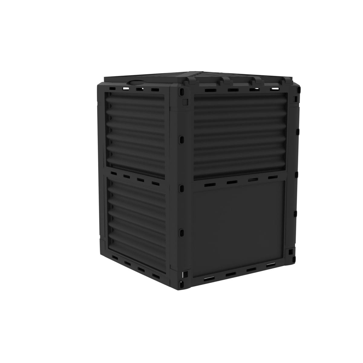 Ecogardener Black Garden Compost Bin Angled Right-Back View