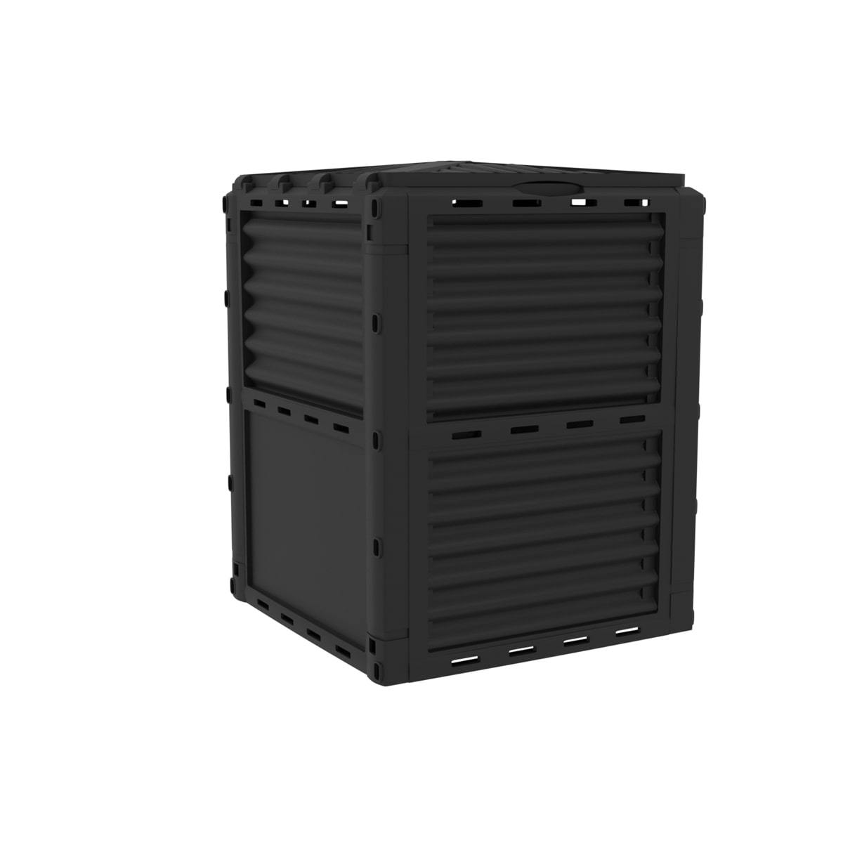 Ecogardener Black Garden Compost Bin Angled Left-Back View