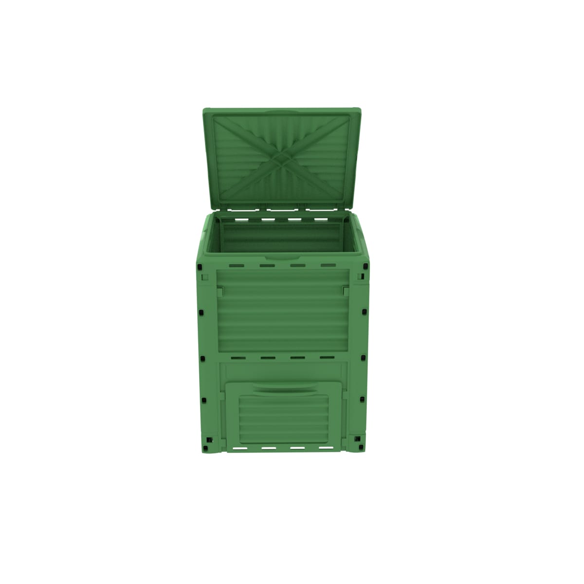 Ecogardener Green Garden Compost Bin Front Open-top View