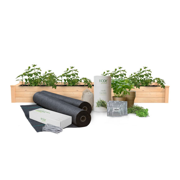 Complete Herb Garden Starter Kit Bundle with Raised Bed