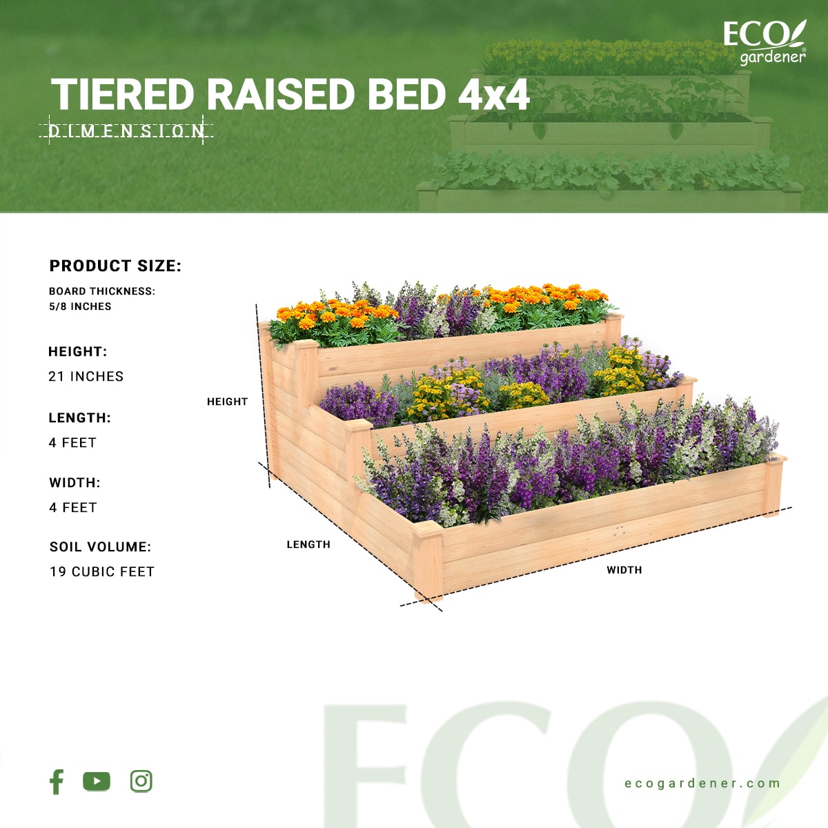 Tiered Raised Bed Infographics