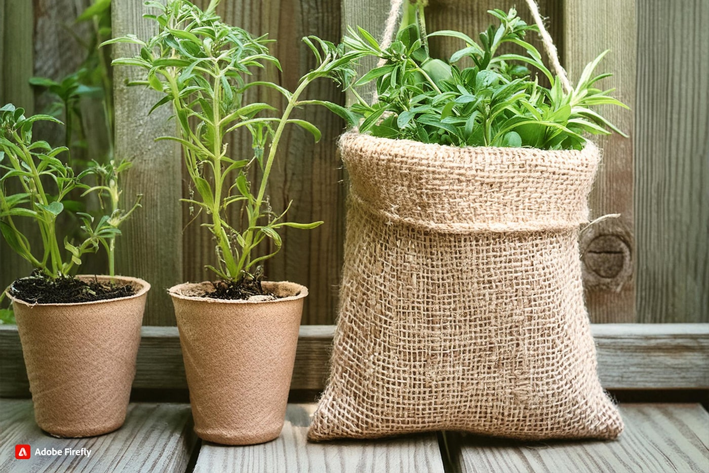 potted plants covered on burlap