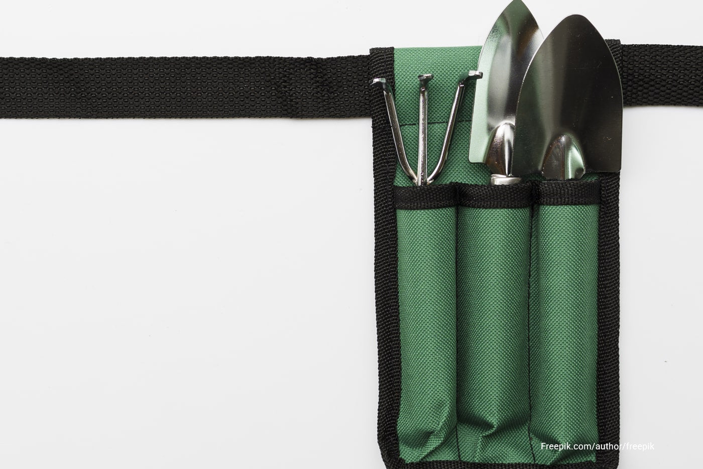 Gardening tools in a bag