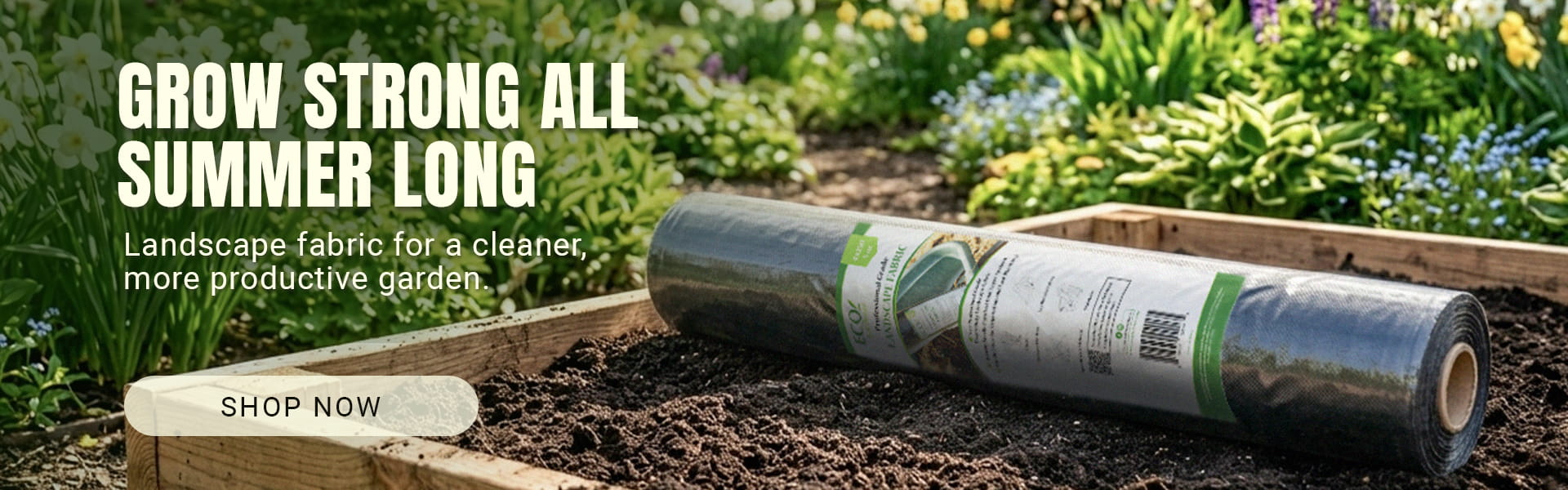 Landscape fabric laying at a raised bed