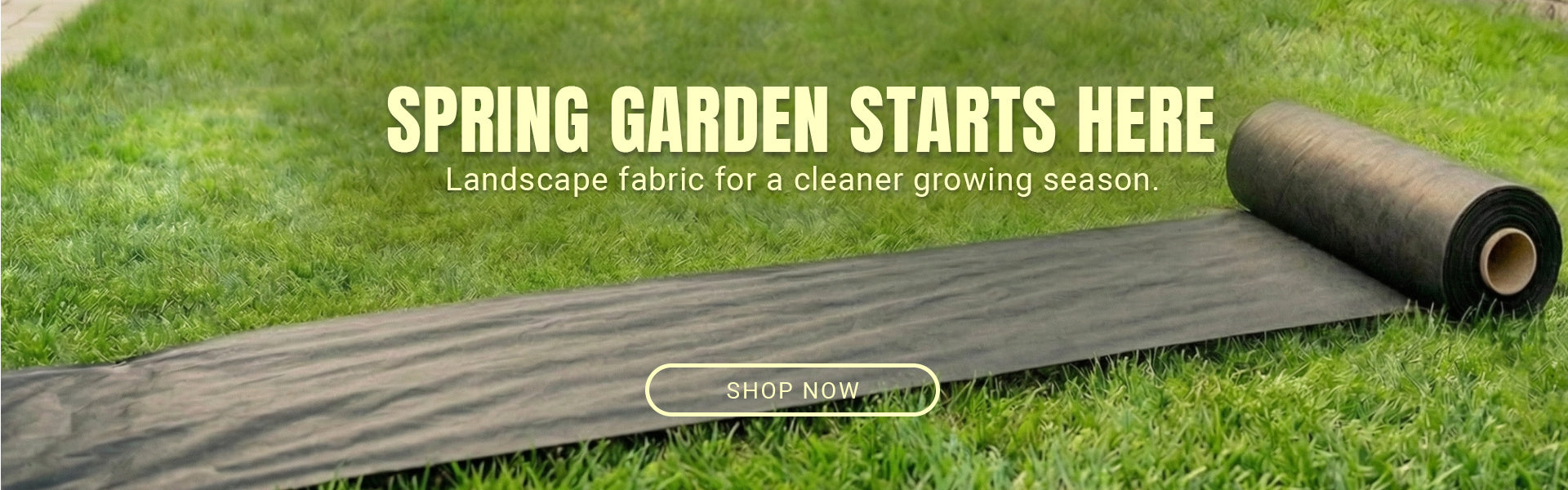 Landscape fabric laying at the backyard patio garden