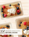 Pancakes using eco homeware disposable wood plates