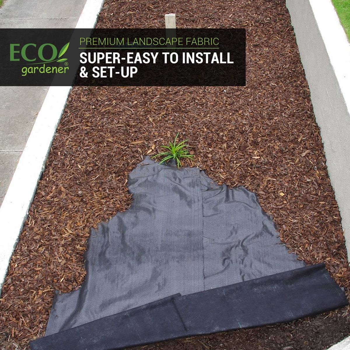 ECOgardener Premium 5oz Pro Garden Weed Barrier Landscape Fabric - Thumbnail 3