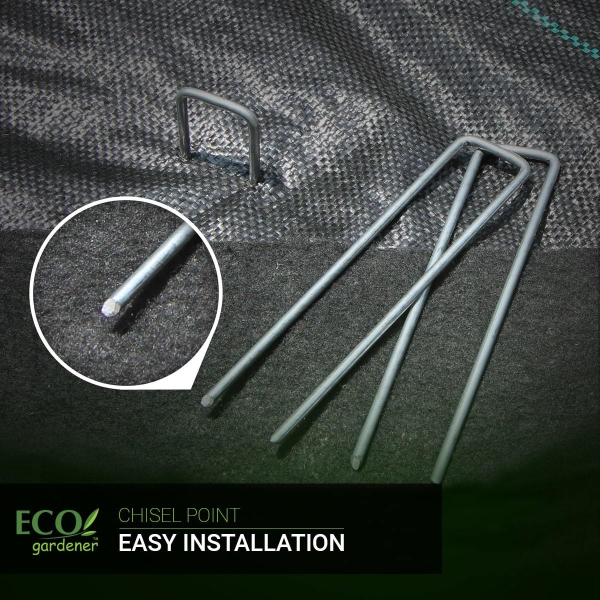 ECOgardener Heavy Duty Staples + 3’x50’ Weed Barrier Landscape Fabric Bundle