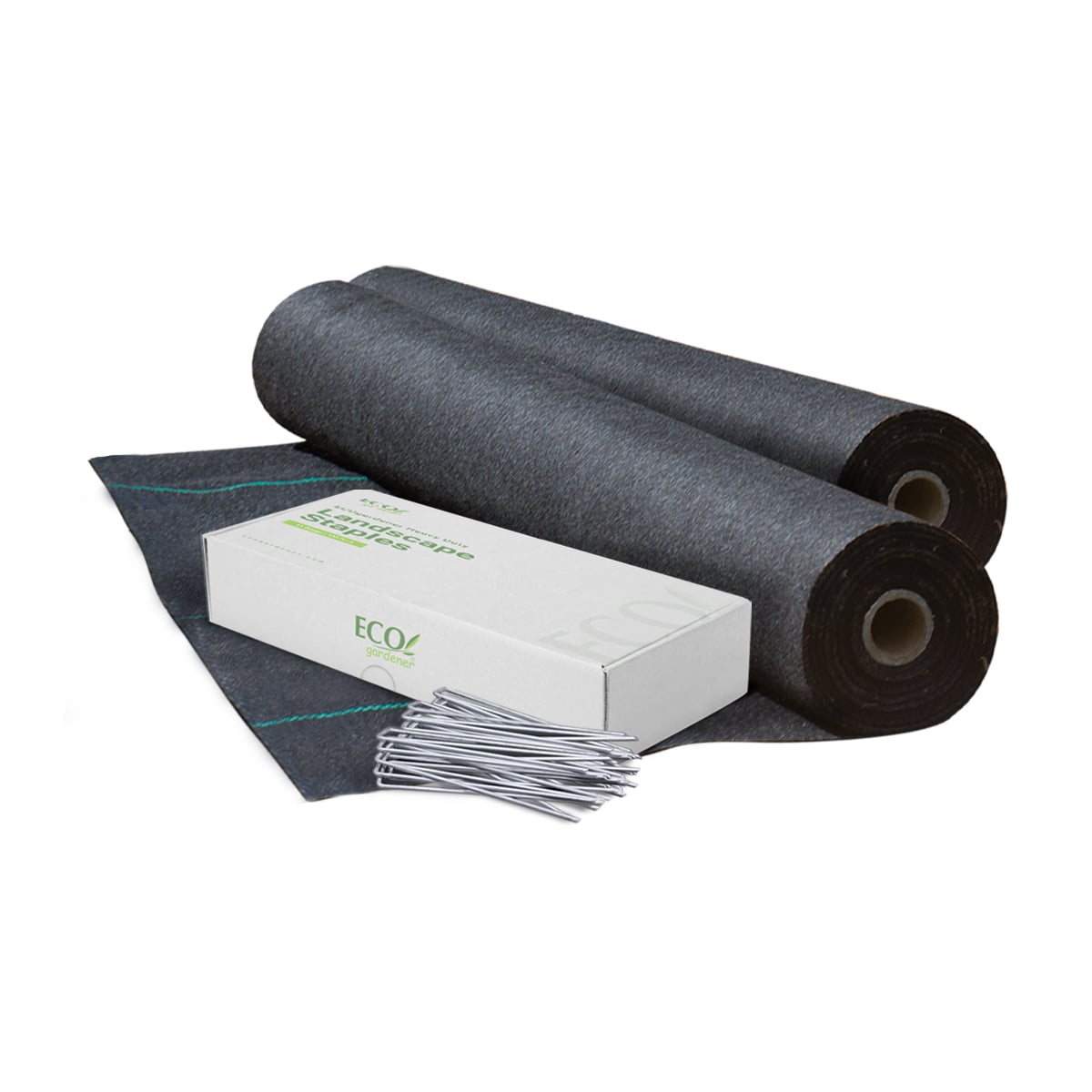 ECOgardener Heavy Duty Staples + 3’x50’ Weed Barrier Landscape Fabric Bundle