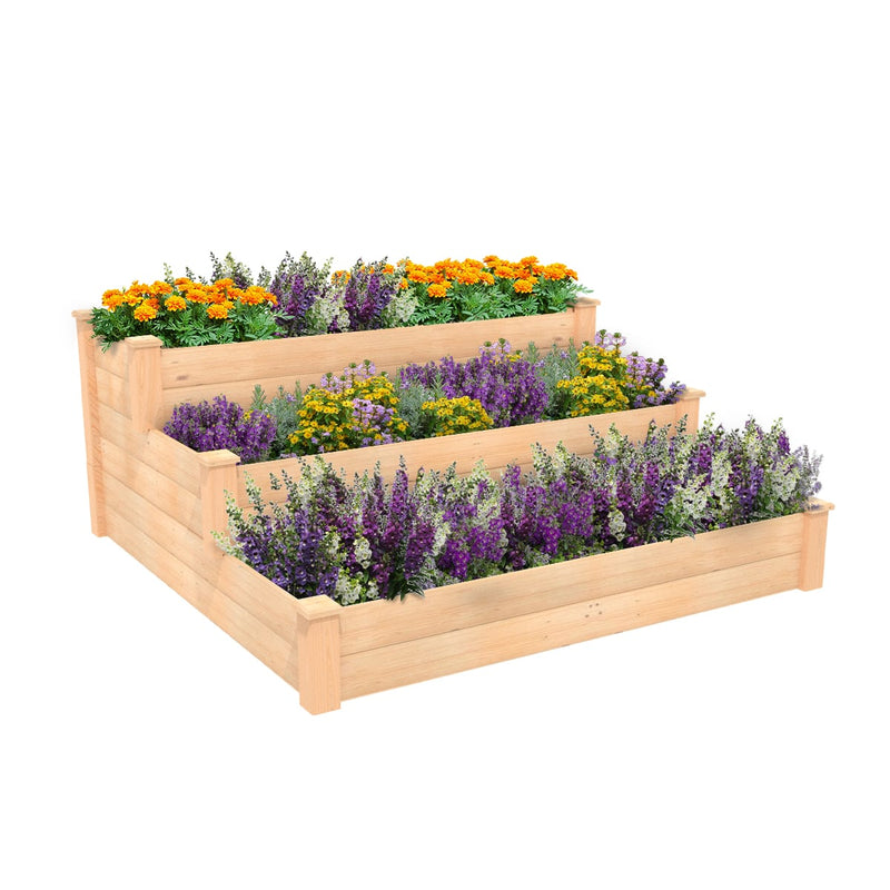 Tiered Raised Garden Beds 3 Tier Raised Bed Wooden Planter Ecogardener